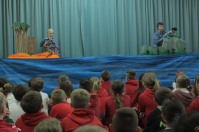 Bris Arts puppeteers performing a specially created show about friendship and cooperation based on a traditional Japanese folk tale